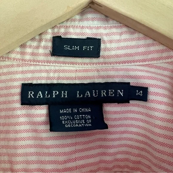 Polo by Ralph Lauren Men's Pink Striped Shirt - Picture 3 of 3
